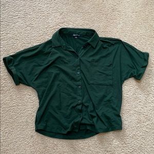 Green Button Down Top
